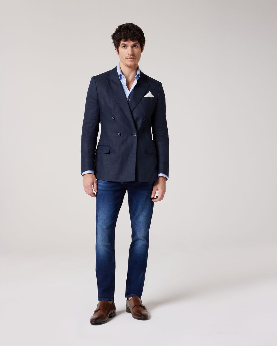 Slim Fit Double Breasted Tailored Jacket, Ink Slim Fit Double Breasted Tailored Jacket